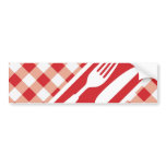 Red Gingham & Cutlery bumper stickers