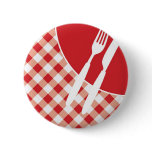 Red Gingham & Cutlery buttons