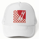 Red Gingham & Cutlery hats