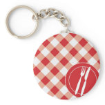 Red Gingham & Cutlery keychains
