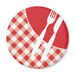 Red Gingham & Cutlery magnets
