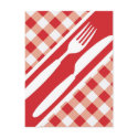 Red Gingham & Cutlery postcards