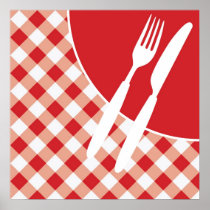 Red Gingham & Cutlery