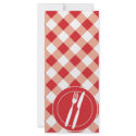 Red Gingham & Cutlery rack cards
