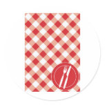 Red Gingham & Cutlery stickers