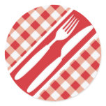 Red Gingham & Cutlery stickers
