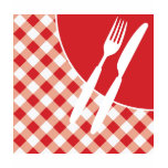 Red Gingham & Cutlery t-shirts
