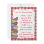 Red Gingham Dishes Invitation