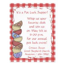 Red Gingham Dishes Invitation