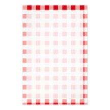 Red Gingham Stationery Design