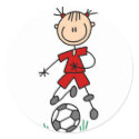 Red Girls Soccer Sticker
