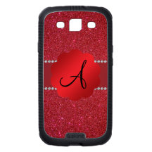 Red glitter monogram diamonds