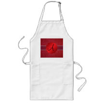 Red glitter monogram diamonds apron