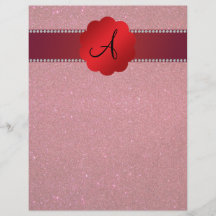 Red glitter monogram diamonds full color flyer