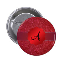 Red glitter monogram diamonds pin