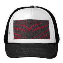 Red Glitter Zebra Print Hat