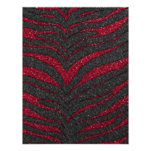 Red Glitter Zebra Print Invite