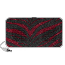 Red Glitter Zebra Print Mini Speaker