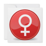 Red Glossy Female Symbol Woman Icon invitations