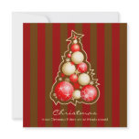 Red & Gold Bubbles Christmas Tree Invites