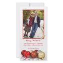 Red & Gold Christmas Ornaments Photo Card Template photo cards