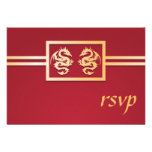 Red & Gold Dragon RSVP Invitations