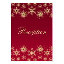 Red, Gold Glitter LOOK Snowflakes Enclosure Card Business Card Templates