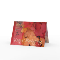 Red & Gold Leaf (1) Thanksgiving Card