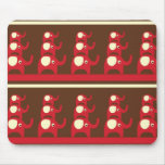 Red good luck elephants pattern print