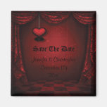 Red Gothic Romance Save The Date Wedding Magnet