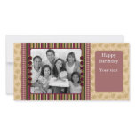 Red green beige floral design photo cards