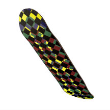Red Green Black Blue Checkered Flag GT 500 XXL Skate Deck