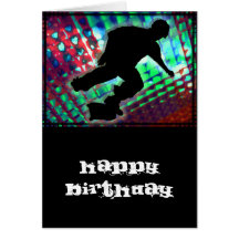 Red Green & Blue Abstract Boxes  Skateboard Cards