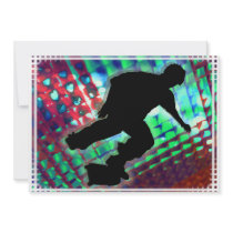 Red Green & Blue Abstract Boxes  Skateboard