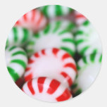 Red & Green Christmas Mints Round Sticker