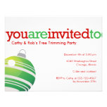 Red green ornament Christmas holiday custom party Personalized Announcement