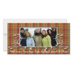 Red Green Plaid Antique Frame Holiday Family Photo photo cards