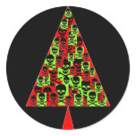 Red & Green Skully Xmas Tree stickers