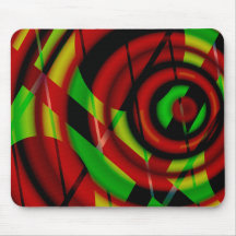 Red Green Spiral Abstract Mousepad
