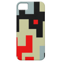 Red Grey Black Tan Mod Geometric iPhone 5 Case