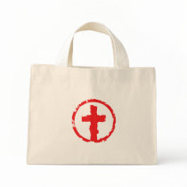 Red  Grunge Cross Canvas Bags