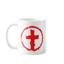 Red  Grunge Cross Mug