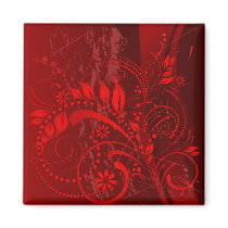 red grunge magnet