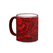 red grunge coffee mug