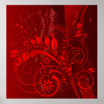 red grunge print