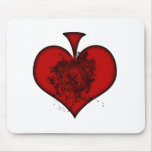 Red Grunge Spade Mouse Mats