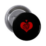 Red Grunge Spade Pin