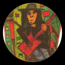 red guitar stickers