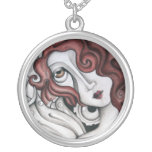 Red Hair Abstract Woman Necklace