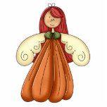 red hair pumpkin angel photo sculptures